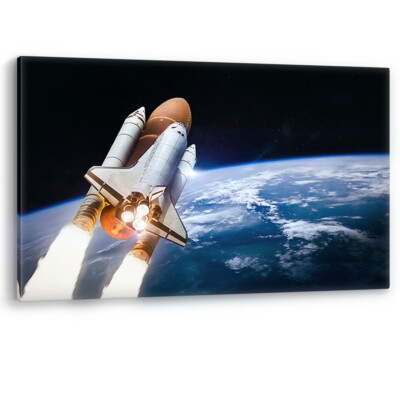 Space Shuttle im Weltraum mit Erde NASA Leinwand Wandbild Bild Druck