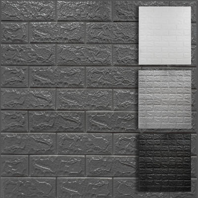 HEXIM 3D Wandpaneele selbstklebend 1qm / 2 Stück, Kunststoff Steinoptik 77x70 cm
