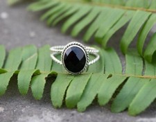Black Onyx Oval Shape Natural Handmade 925 Sterling Silver Stone Ring