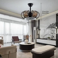 19" Chandelier Fan Lamp Ceiling Fan Light Adjustable Height with Remote Control