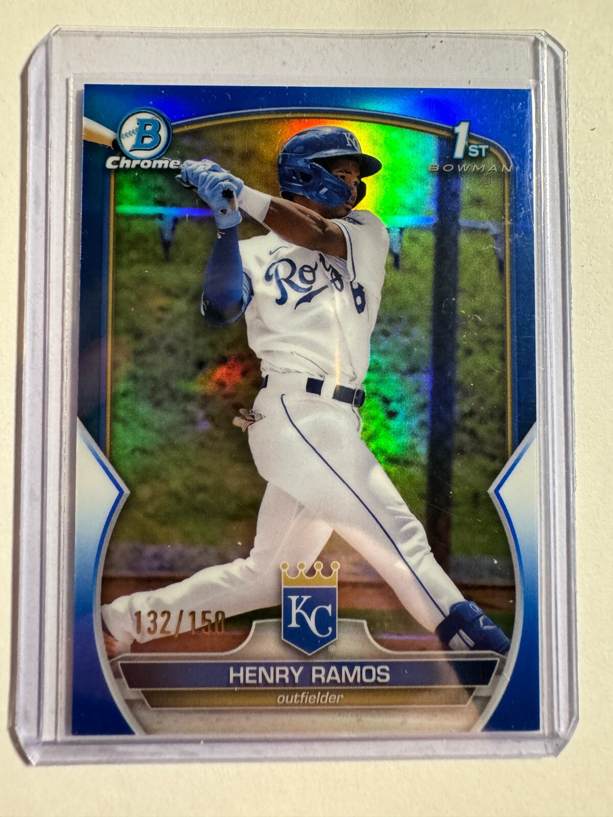 K165,994 - 2023 Bowman Chrome Prospects Blue Refractors #BCP96 Henry Ramos #/150