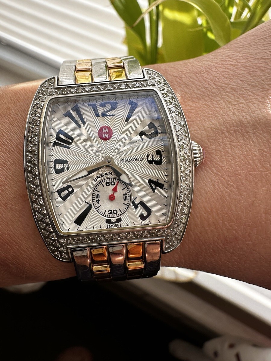Michele urban watch stainless steel diamonds strap. (Strap only) MICHELE Urban Mini Diamond, Diamond Dial (MW02A01A2942) main image 4