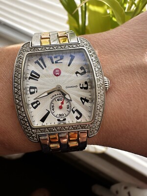 Michele Mini Urban Women's Diamond Stainless Steel With Tone Bracelet 