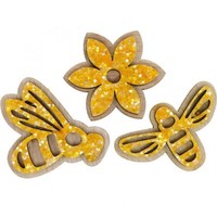 WunderschöNe FrüHlingsdeko: Glitzernde Bienen Und Blumen Aus Holz,