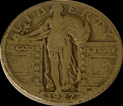 1927 Standing Liberty Quarter Fine Grade 90% Silver - Picture 11 of 12