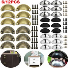 6/12Pcs Cup Pull Shell Handles Half Moon Kitchen Cupboard Cabinet Door Drawer UK