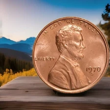 1970-S Lincoln Memorial Cent Large Date Gem Red BU Penny US Coin FAST S&H
