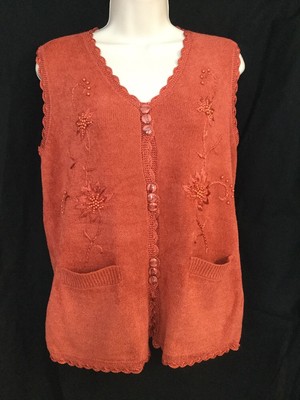 NWT WOMEN GOLDIE COPPER BEAUTIFUL DETAIL KNIT VEST SIZE SMALL PETITE