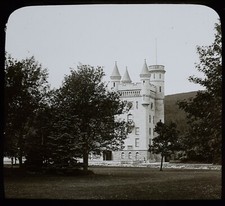 ANTIQUE Magic Lantern Slide BALMORAL CASTLE TOWER C1890 VICTORIAN PHOTO SCOTTISH