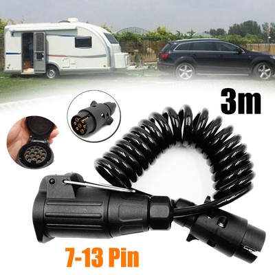Anhängerkabel Verlängerung 13 Polig Spiralkabel / Verlängerungskabel 13-polig 2 M | Herb-Anhänger-Shop 13 Poliger Anhängerstecker Mit Kabel