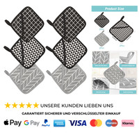 6 StüCk Topflappen Set, Quadratische Polyester Topflappen Mit Tasche 16X16 Cm
