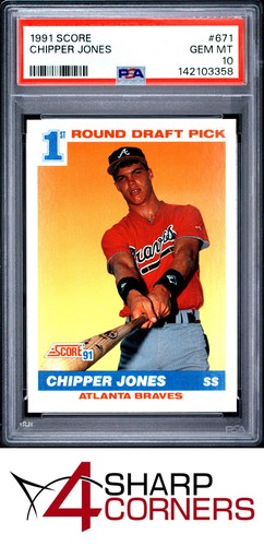 1991 SCORE #671 CHIPPER JONES RC BRAVES HOF PSA 10