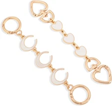 2pcs Bag Extender Chain Purse Strap Extenders for Handbags, Heart & white 
