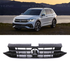GRILLE W/ INTEGRATED LED DRL LIGHT BAR GLOSS BLACK FOR VW TIGUAN R FACELIFT 21+