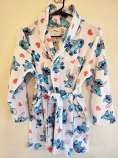 Disney Girls Stitch With Hearts Soft Bath Robe Size 10/12