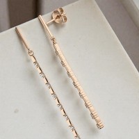 OhrhäNger Lang 925 Sterling Silber Rotgold Vergoldet 16 Zirkonia Ohrringe