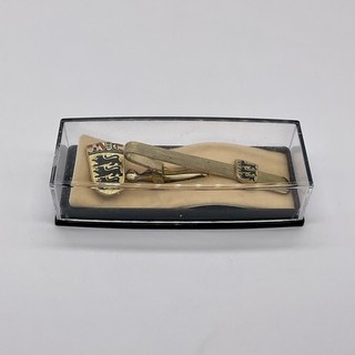 Vintage Baden Württemberg Germania tre leoni crest spilla da bavero e fermacravatta set clip