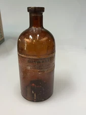 Vintage Amber Collodion U.S.P. Apothecary Bottle