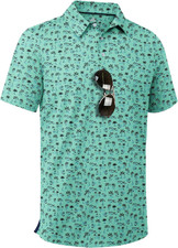 Men'S Golf Shirts Short Sleeve Moisture Wicking Performance Print Patterns Casua