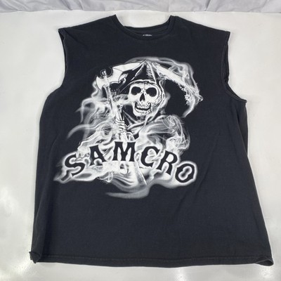 Sons of Anarchy Men's XL Black Sleeveless Muscle Shirt Reaper Samcro