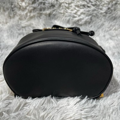 Salvatore Ferragamo Gancini Leather Mini Backpack Black Gold Logo