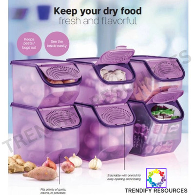 Tupperware  Smart Container Garlic N All Potato Keeper Storage Assorted Size