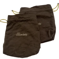 Blanton's Bourbon Bags Brown Felt w/Gold Draw Strings Embroidered Logo Lot of 2