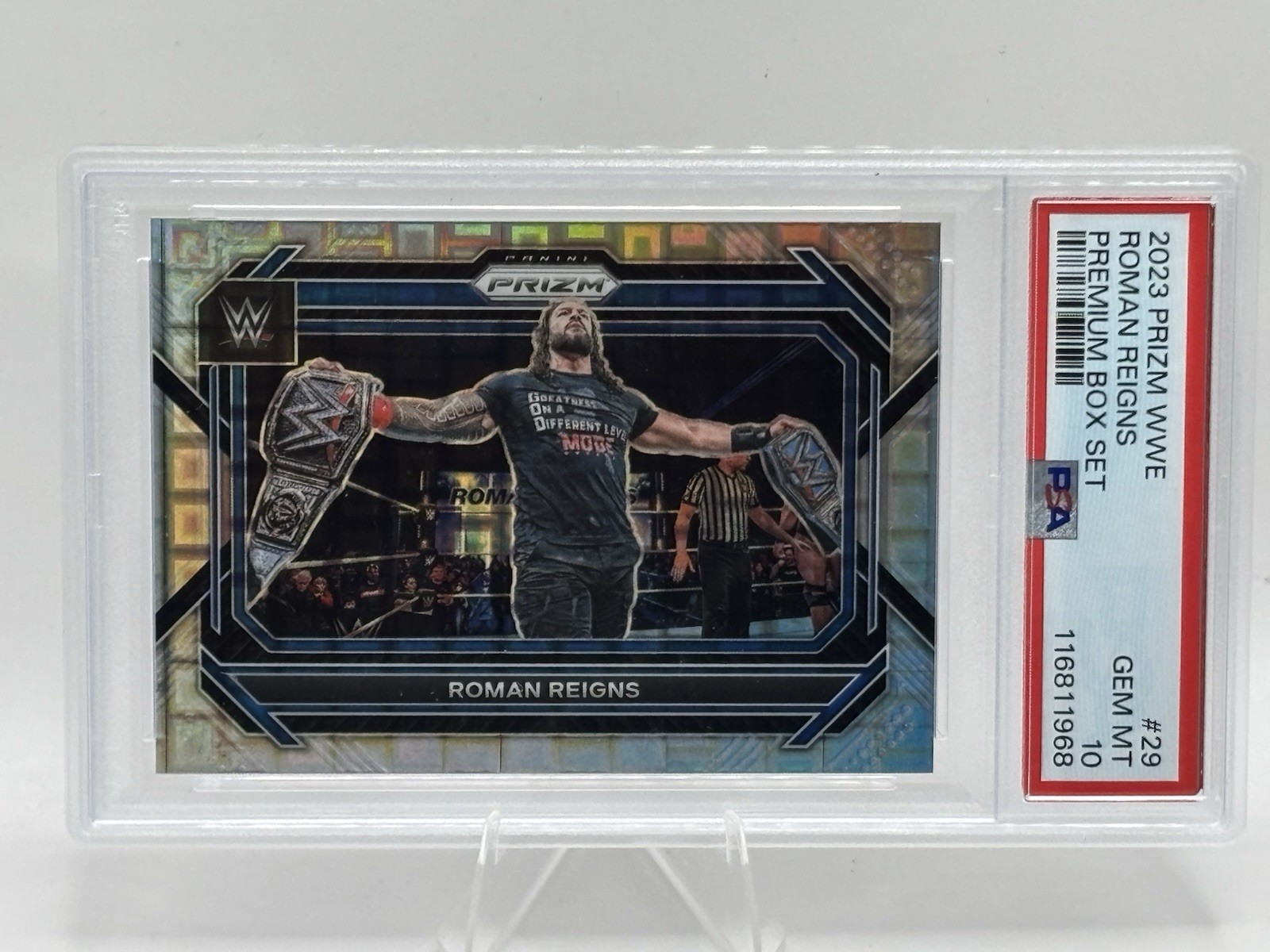 2023 Panini WWE Prizm #29 Roman Reigns Premium Box Set #29/199 Graded PSA 10 OTC