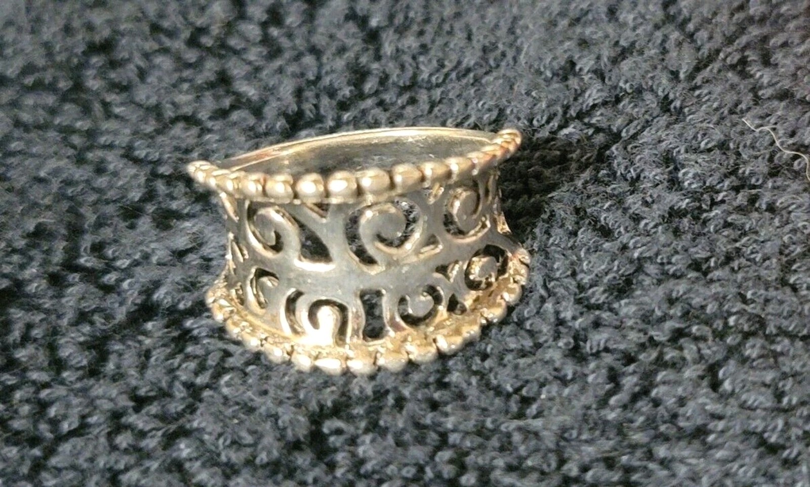 Open Scroll cut-out pattern Sterling Silver 925 R… - image 8