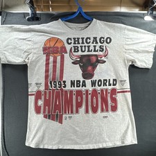 Vtg Chicago Bulls Shirt XL AOP 90s Salem 1993 NBA Finals Champions Single Stitch