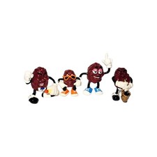 California Raisins PVC Figure Toy Lot of 4 Vintage 1987 Calrab 2-3" Tall