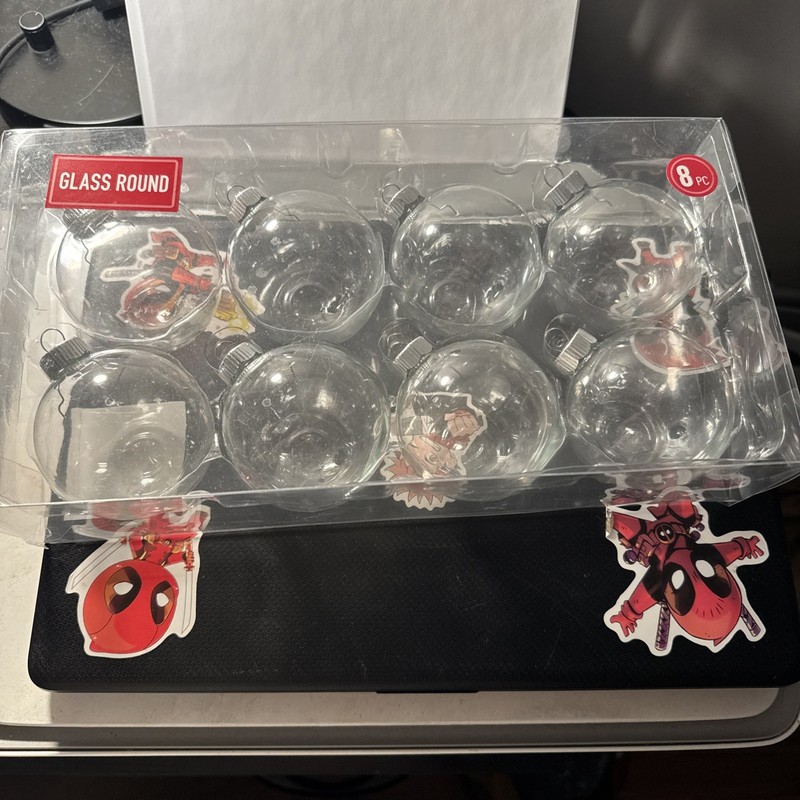 DIY Clear Glass 2.5” Ball Ornaments  Set Of 8