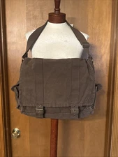 Vintage Aeropostale Canvas Messenger Bag With Extra Removable Middle Bag Brown