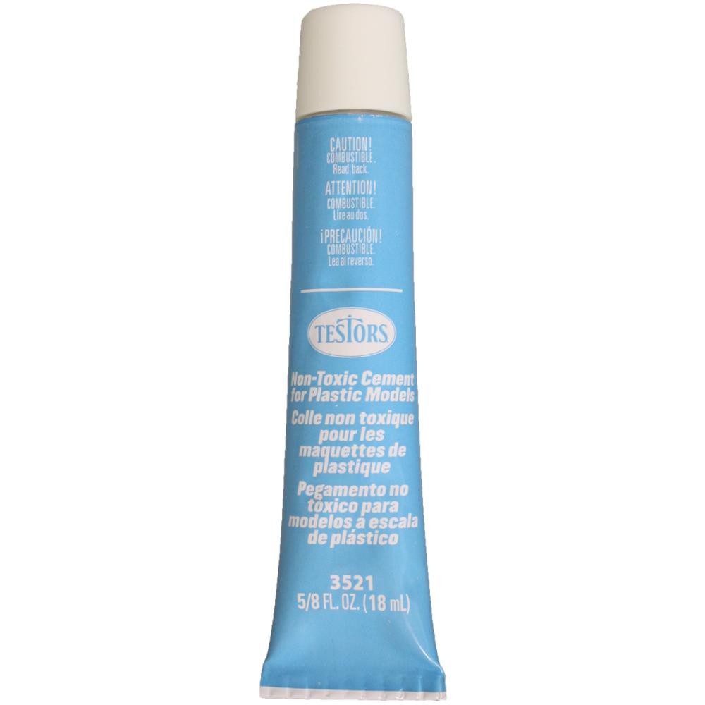 TESTORS NON TOXIC CEMENT GLUE FOR PLASTIC MODELS .625 oz - 3