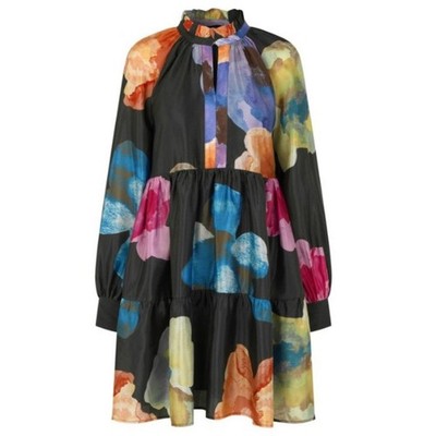 Stine Goya Jasmine Mini Dress Flower Euphoria Long Sleeve Large