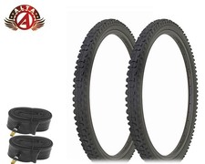 2 ALTA Rocky Wolf 24 x 1.95 Black Bicycle Tires Aggressive Rough Tread w/Tubes