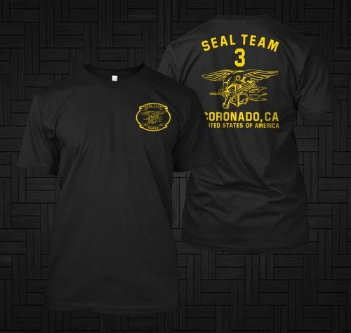 Navy SEAL Team Three DEVGRU Coronado -  Custom Men's Back and front T-Shirt Tee