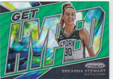 2022 Panini Prizm WNBA Breanna Stewart #2 GET HYPED GREEN  Seattle Storm