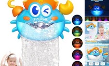 Bath Toys,Light Up Baby Bath Toys Bath Bubble Machine with Colourful RGB Blue