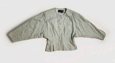 Carole Little Vtg Saint Tropez West Silk Jacket Top Textured sz 10 Seafoam R1