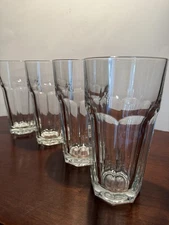 7” LIBBEY GIBRALTAR CLEAR 20 OUNCE FLAT ICED TEA GLASSES SET OF 4