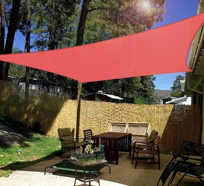 SHADE SAIL❤️未使用 Red Rectangle Sun Shade Sail Awning Pool Deck Yard Canopy Custom