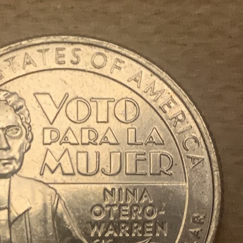Rare! 2022 P Voto Para La Mujer Quarter Coin- Letter Errors, Cracking In Hair - Picture 8 of 17