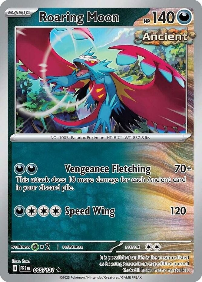 Roaring Moon - 065/131 - Holo Rare (Near Mint) Prismatic Evolutions - Darkness P