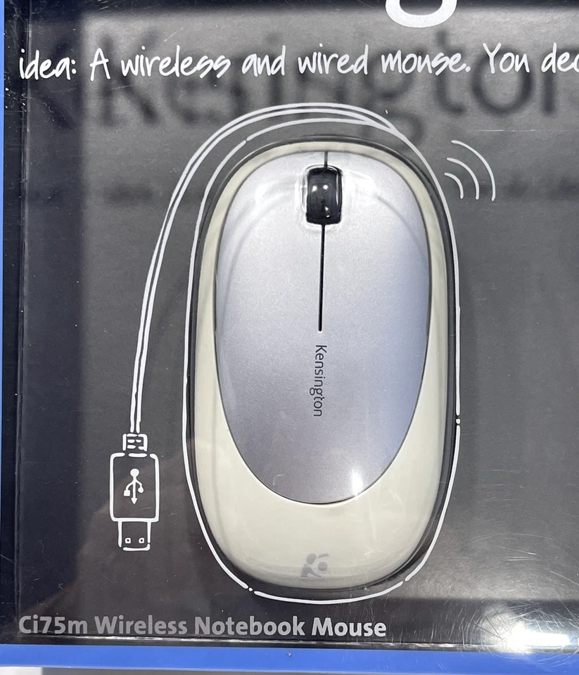 Kensington Wireless Notebook Mouse - Ci75m -White & Silver - New In Box - Image 2 of 4
