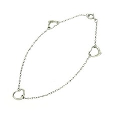 TIFFANY&CO. Silver Elsa Peretti Open Heart 3P Bracelet 1.9g STERLING417948 Brace
