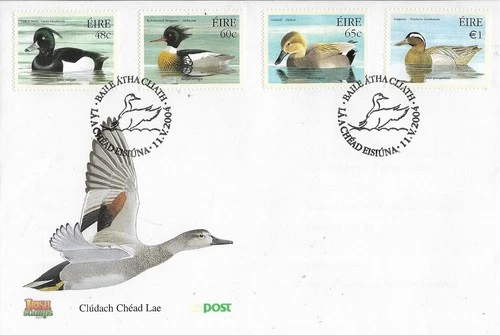 2004 IRELAND BIRDS DUCKS ON SUPERB FDC