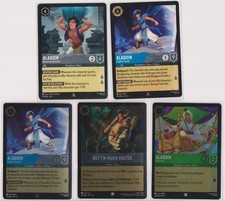 Disney Lorcana 5 Card Aladdin Assorted Lot Foil and Non Foil