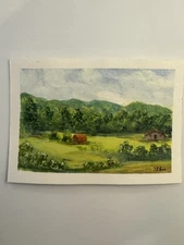 Original ACEO Art Card –Blue Ridge Country Roads-Watercolor Painting