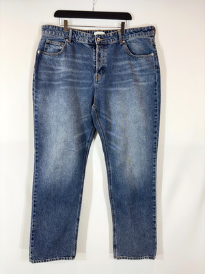 H&M 90's Straight High Waist Jeans Men's EUR 50 Button Fly Fade Effect